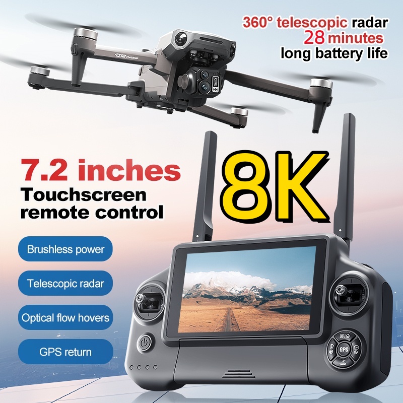 Drone Gimbal Brushless - Drone RC Quadricoptère 8K avec Nacelle